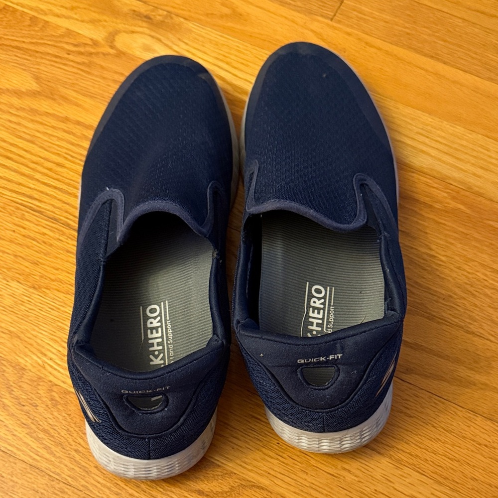 Skechers Men's Navy Slip-On Mesh Casual Sneakers - Picture 2 of 6